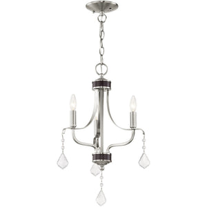 HomeRoots Three Light Dimmable Chandelier - Elegant Cylindrical Design for Modern Spaces with Adjustable Brightness 687190