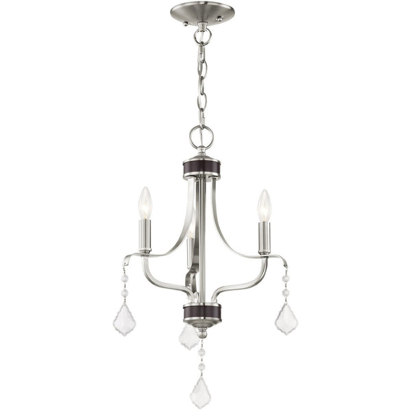HomeRoots Three Light Dimmable Chandelier - Elegant Cylindrical Design for Modern Spaces with Adjustable Brightness 687190
