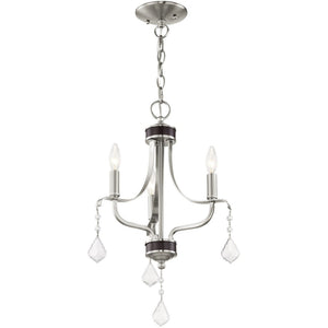 HomeRoots Three Light Dimmable Chandelier - Elegant Cylindrical Design for Modern Spaces with Adjustable Brightness 687190