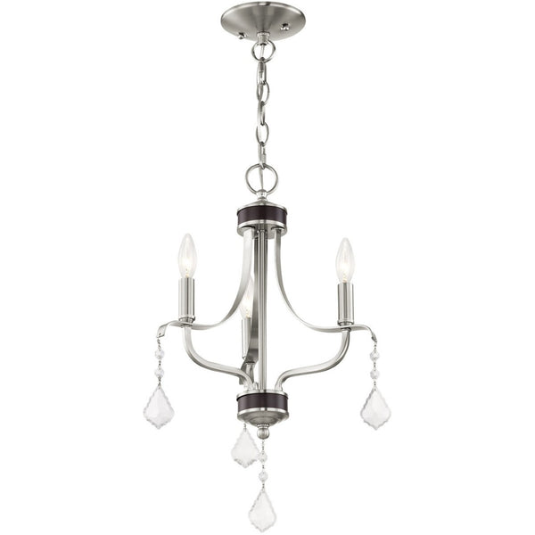 HomeRoots Three Light Dimmable Chandelier - Elegant Cylindrical Design for Modern Spaces with Adjustable Brightness 687190