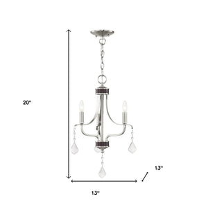 HomeRoots Three Light Dimmable Chandelier - Elegant Cylindrical Design for Modern Spaces with Adjustable Brightness 687190