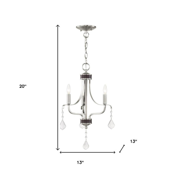 HomeRoots Three Light Dimmable Chandelier - Elegant Cylindrical Design for Modern Spaces with Adjustable Brightness 687190