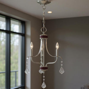 HomeRoots Three Light Dimmable Chandelier - Elegant Cylindrical Design for Modern Spaces with Adjustable Brightness 687190