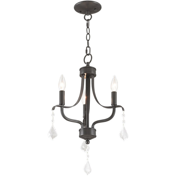 HomeRoots Nickel Three-Light Dimmable Chandelier with Clear Cylinder Shades for Modern Elegance & Ambiance 687191