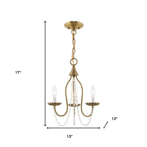 HomeRoots Three Light Dimmable Chandelier with Cylinder Shades for Modern Dining Rooms and Living Spaces 687194