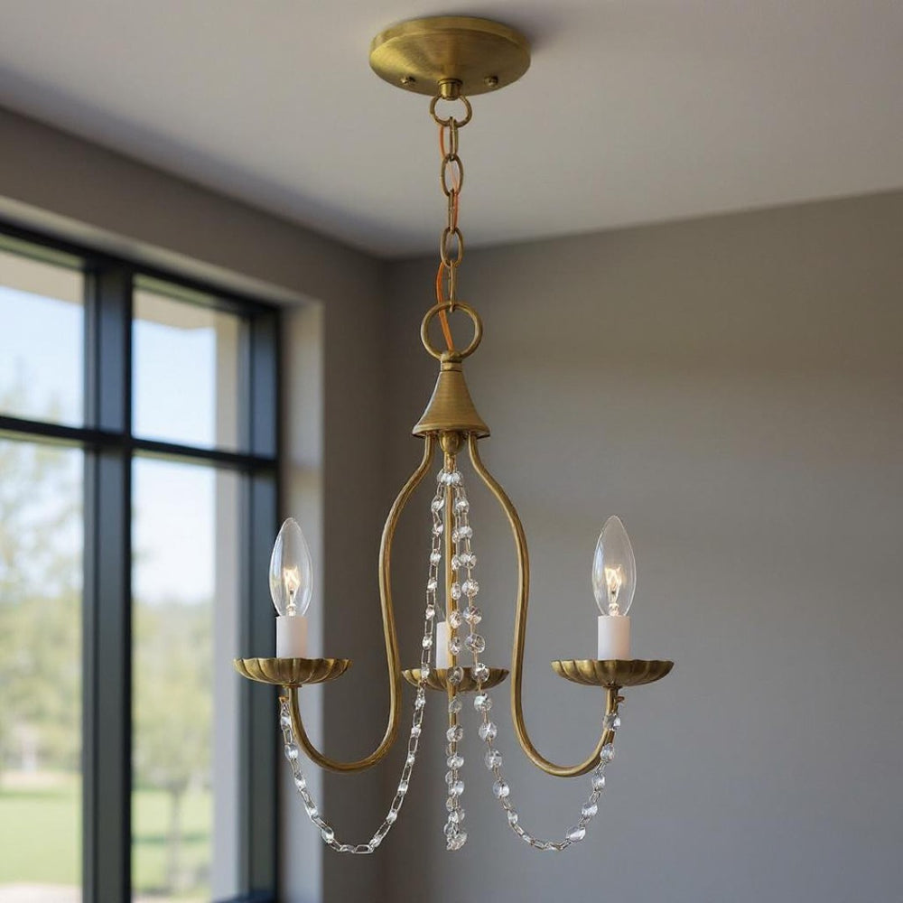 HomeRoots Three Light Dimmable Chandelier with Cylinder Shades for Modern Dining Rooms and Living Spaces 687194