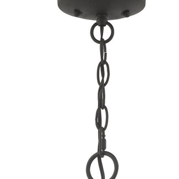 HomeRoots Black Modern Three-Light Dimmable Chandelier with Cylindrical Shades for Stylish Lighting Decor 687195