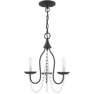 HomeRoots Black Modern Three-Light Dimmable Chandelier with Cylindrical Shades for Stylish Lighting Decor 687195