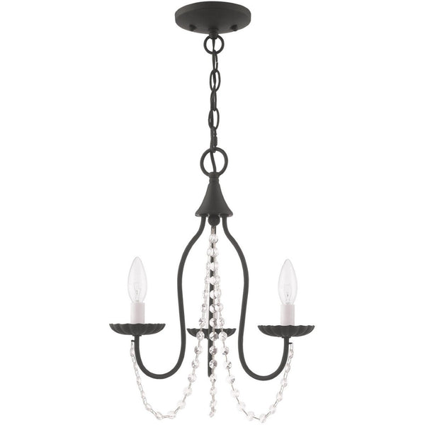 HomeRoots Black Modern Three-Light Dimmable Chandelier with Cylindrical Shades for Stylish Lighting Decor 687195