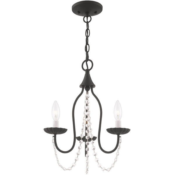 HomeRoots Black Modern Three-Light Dimmable Chandelier with Cylindrical Shades for Stylish Lighting Decor 687195