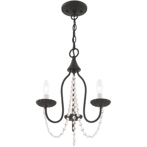 HomeRoots Black Modern Three-Light Dimmable Chandelier with Cylindrical Shades for Stylish Lighting Decor 687195