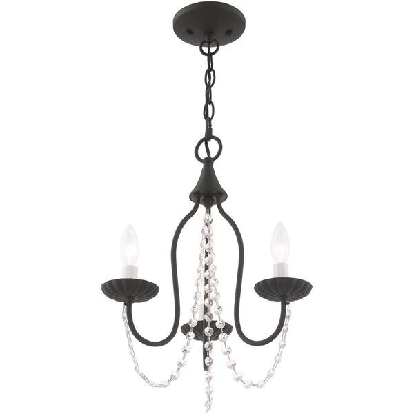 HomeRoots Black Modern Three-Light Dimmable Chandelier with Cylindrical Shades for Stylish Lighting Decor 687195