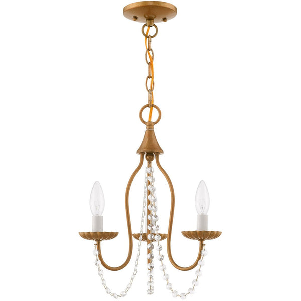 HomeRoots Three Light Dimmable Chandelier with Sleek Shades - Stylish Adjustable Lighting for Any Space 687196