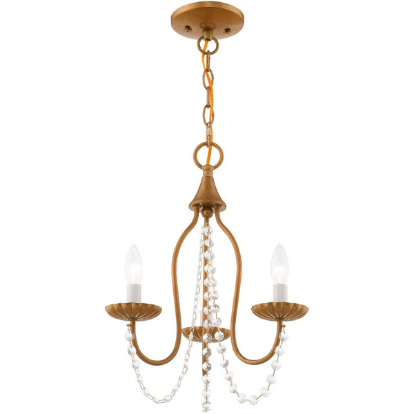HomeRoots Three Light Dimmable Chandelier with Sleek Shades - Stylish Adjustable Lighting for Any Space 687196