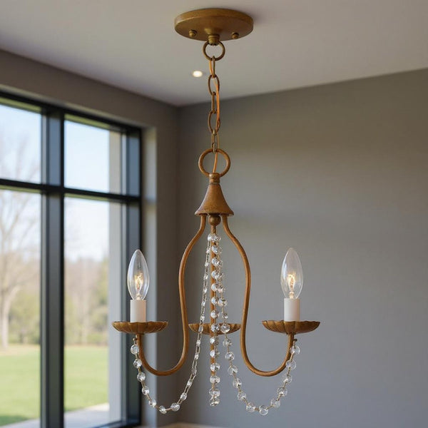 HomeRoots Three Light Dimmable Chandelier with Sleek Shades - Stylish Adjustable Lighting for Any Space 687196