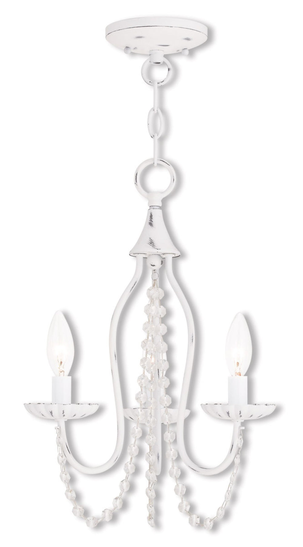 HomeRoots White Modern Dimmable Three-Light Metal Chandelier with Sleek Cylinder Shades for Elegant Spaces 687197