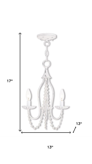 HomeRoots White Modern Dimmable Three-Light Metal Chandelier with Sleek Cylinder Shades for Elegant Spaces 687197