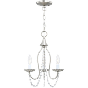 HomeRoots Three Light Dimmable Chandelier - Modern Cylinder Shades for Stylish Ambiance in Any Room 687198