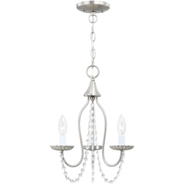 HomeRoots Three Light Dimmable Chandelier - Modern Cylinder Shades for Stylish Ambiance in Any Room 687198