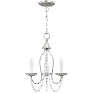 HomeRoots Three Light Dimmable Chandelier - Modern Cylinder Shades for Stylish Ambiance in Any Room 687198