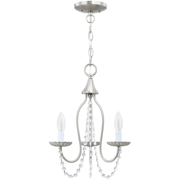 HomeRoots Three Light Dimmable Chandelier - Modern Cylinder Shades for Stylish Ambiance in Any Room 687198