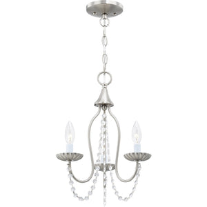 HomeRoots Three Light Dimmable Chandelier - Modern Cylinder Shades for Stylish Ambiance in Any Room 687198