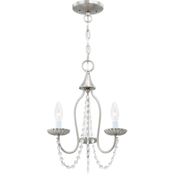HomeRoots Three Light Dimmable Chandelier - Modern Cylinder Shades for Stylish Ambiance in Any Room 687198