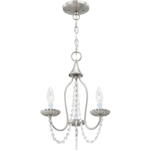 HomeRoots Three Light Dimmable Chandelier - Modern Cylinder Shades for Stylish Ambiance in Any Room 687198