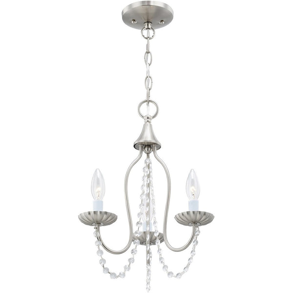 HomeRoots Three Light Dimmable Chandelier - Modern Cylinder Shades for Stylish Ambiance in Any Room 687198