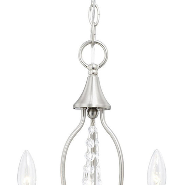 HomeRoots Three Light Dimmable Chandelier - Modern Cylinder Shades for Stylish Ambiance in Any Room 687198