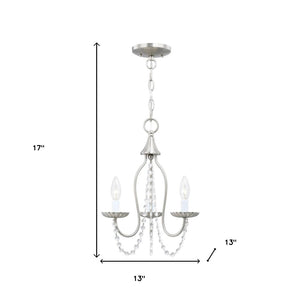 HomeRoots Three Light Dimmable Chandelier - Modern Cylinder Shades for Stylish Ambiance in Any Room 687198