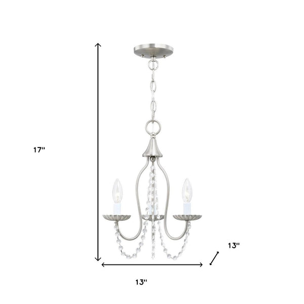 HomeRoots Three Light Dimmable Chandelier - Modern Cylinder Shades for Stylish Ambiance in Any Room 687198