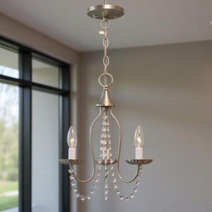 HomeRoots Three Light Dimmable Chandelier - Modern Cylinder Shades for Stylish Ambiance in Any Room 687198
