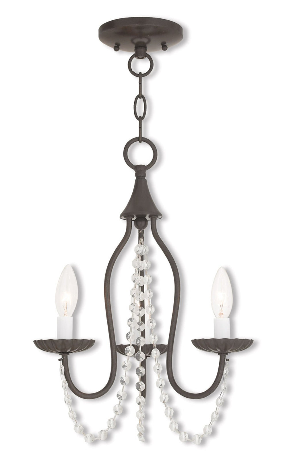 HomeRoots Bronze Dimmable Three-Light Chandelier with Unique Cylinder Shades – Modern Elegance for Any Room 687199