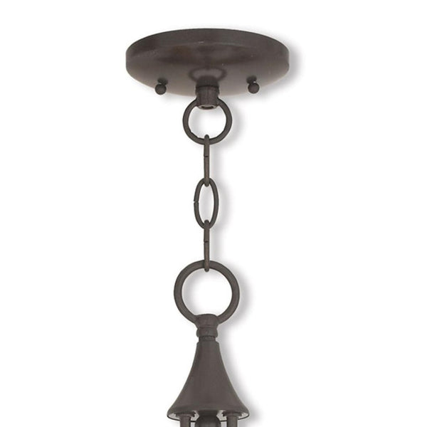 HomeRoots Bronze Dimmable Three-Light Chandelier with Unique Cylinder Shades – Modern Elegance for Any Room 687199