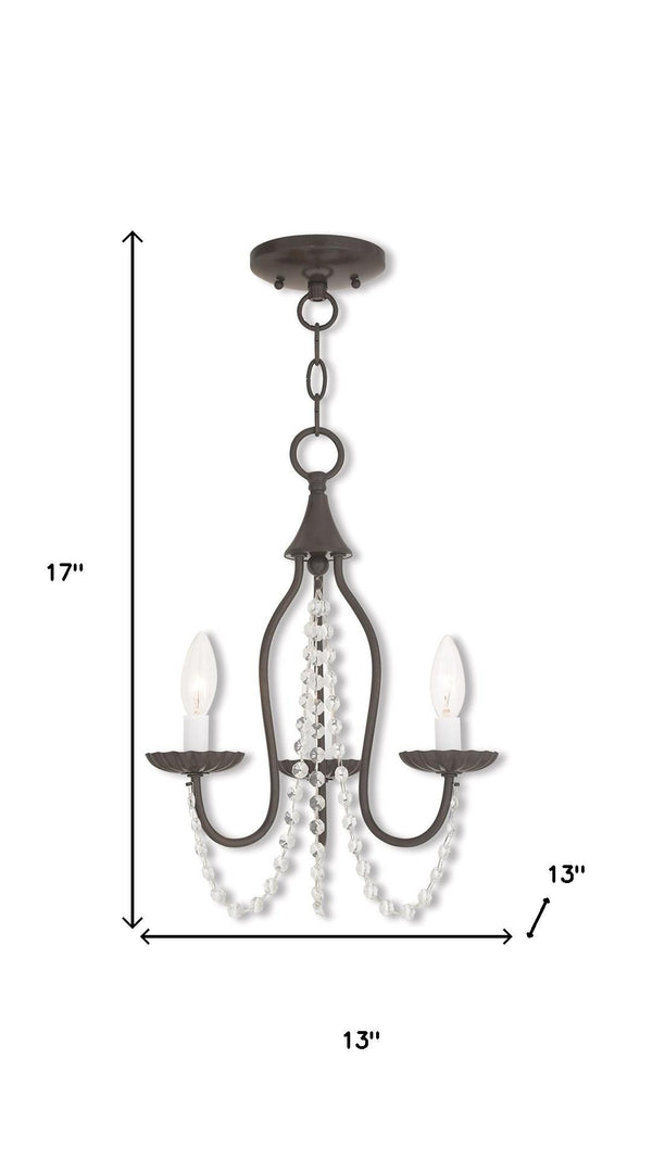 HomeRoots Bronze Dimmable Three-Light Chandelier with Unique Cylinder Shades – Modern Elegance for Any Room 687199