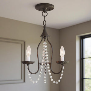 HomeRoots Bronze Dimmable Three-Light Chandelier with Unique Cylinder Shades – Modern Elegance for Any Room 687199