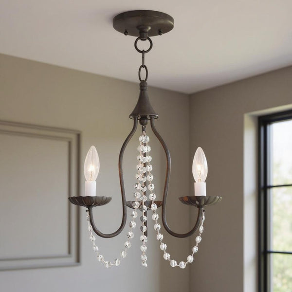 HomeRoots Bronze Dimmable Three-Light Chandelier with Unique Cylinder Shades – Modern Elegance for Any Room 687199