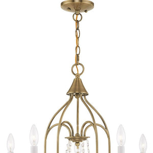 HomeRoots Five Light Dimmable Chandelier - Modern Cylindrical Shades for Elegant Ambiance in Any Room 687200