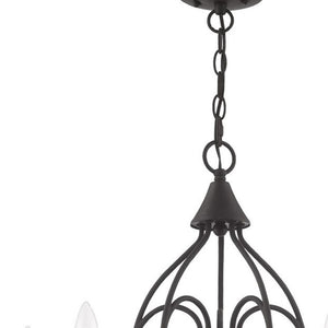 HomeRoots Black Modern Five-Light Dimmable Chandelier with Stylish Cylinder Shades for Any Room Decor 687201
