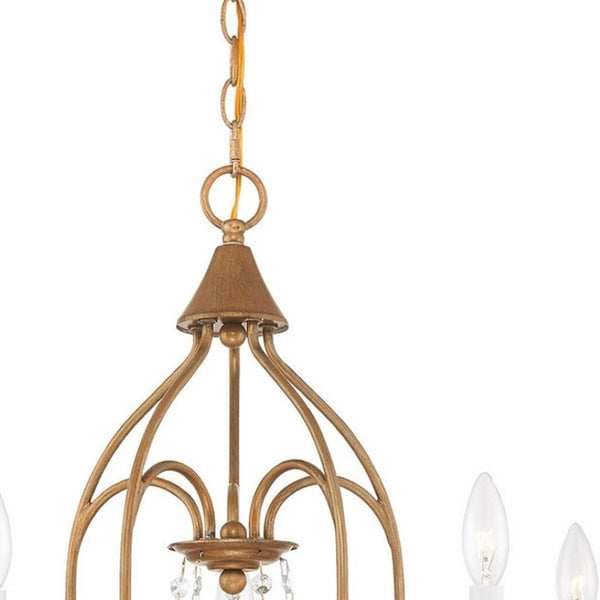 HomeRoots Five Light Dimmable Chandelier - Modern Steel Design with Adjustable Brightness for Elegant Spaces 687202
