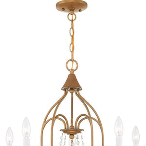 HomeRoots Five Light Dimmable Chandelier - Modern Steel Design with Adjustable Brightness for Elegant Spaces 687202