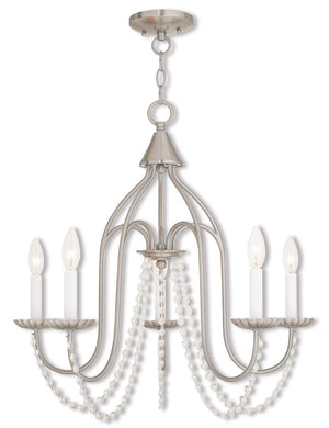 HomeRoots Five Light Dimmable Chandelier - Modern Cylinder Design for Stylish Illumination in Any Space 687204