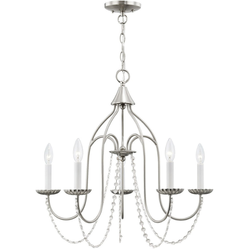 HomeRoots Five Light Dimmable Chandelier - Modern Cylinder Design for Stylish Illumination in Any Space 687204