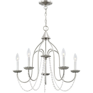 HomeRoots Five Light Dimmable Chandelier - Modern Cylinder Design for Stylish Illumination in Any Space 687204