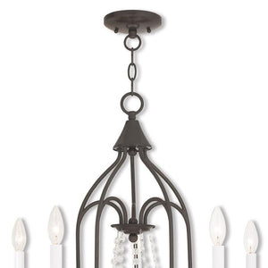HomeRoots Five Light Dimmable Chandelier with Sleek Cylinder Shades for Modern Homes - Stylish Ambiance Lighting 687205