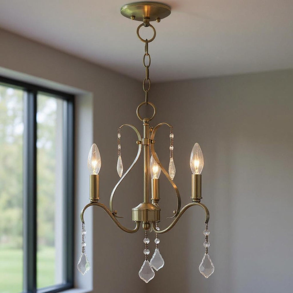 HomeRoots Three Light Dimmable Chandelier with Sleek Cylindrical Shades – Modern Steel Design for Any Space 687206