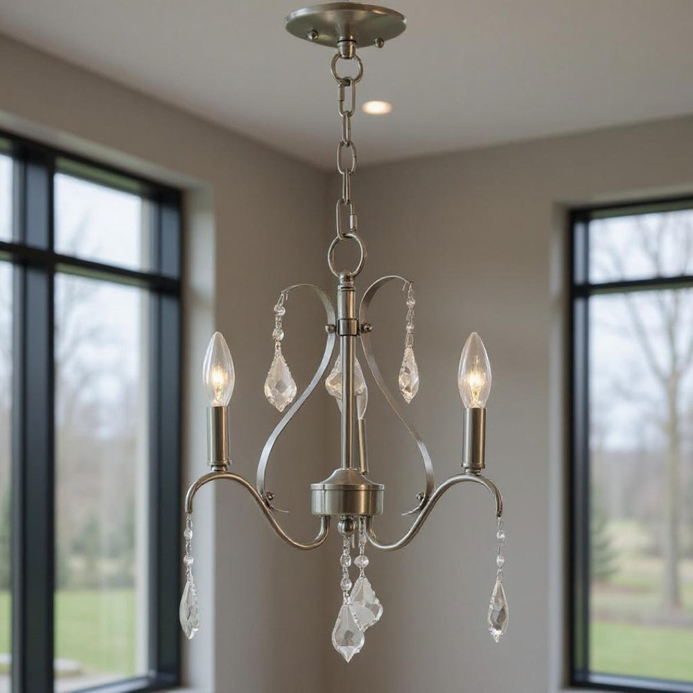 HomeRoots Three Light Dimmable Chandelier – Modern Cylinder Shades for Versatile Illumination in Any Space 687208
