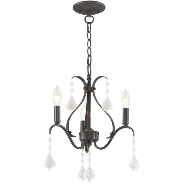 HomeRoots Three Light Dimmable Chandelier – Modern Steel Fixture with Cylinder Shades for Stylish Interiors 687209
