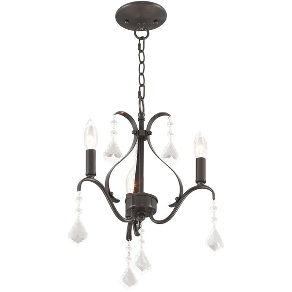 HomeRoots Three Light Dimmable Chandelier – Modern Steel Fixture with Cylinder Shades for Stylish Interiors 687209